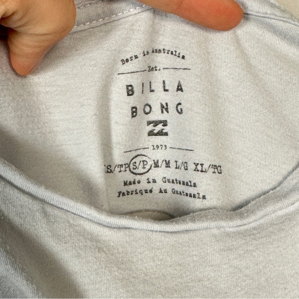 Billabong Skeleton Surfer Graphic Tee Light Blue Cotton Boyfriend Fit Small - Picture 7 of 10